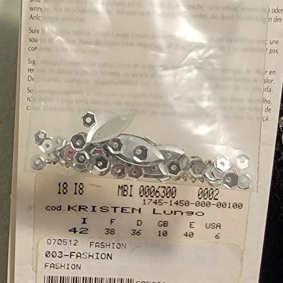 VINTAGE LA PERLA RITMO Black Bodysuit with Jeweled & Beaded Back  Size 42/6 - Picture 6 of 9